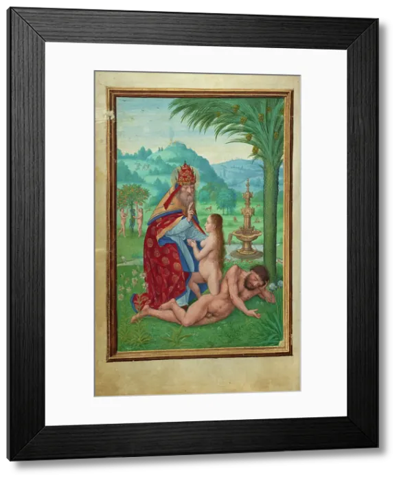 Framed Print : Scenes from the Creation; Prayer Book of Cardinal Albrecht of Brandenburg, about 1525-1530. Creator: Simon Bening Framed Print : Scenes from the Creation; Prayer Book of Cardinal Albrecht of Brandenburg, about 1525-1530. Creator: Simon Bening