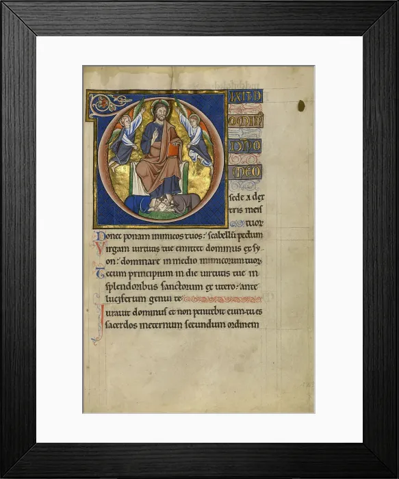 Framed Print : Initial D: Christ Enthroned; Psalter, after 1205. Creator: Master of Ingeborg Psalter Framed Print : Initial D: Christ Enthroned; Psalter, after 1205. Creator: Master of Ingeborg Psalter