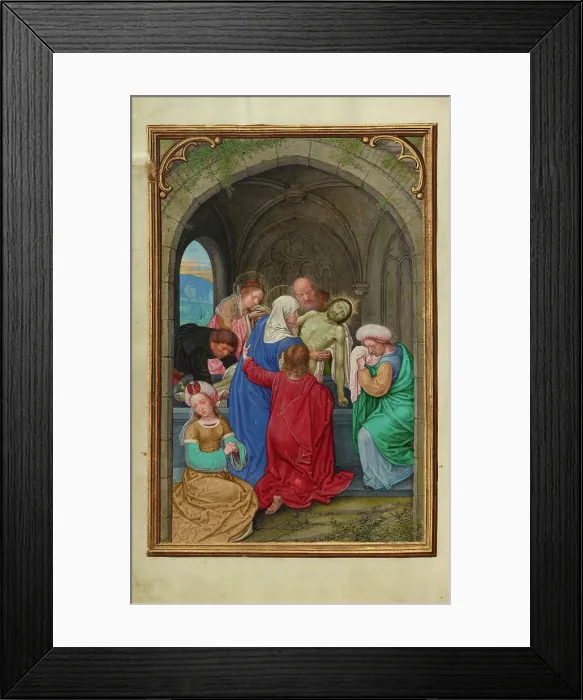 Framed Print : The Entombment; Prayer Book of Cardinal Albrecht of Brandenburg, about 1525-1530. Creator: Simon Bening Framed Print : The Entombment; Prayer Book of Cardinal Albrecht of Brandenburg, about 1525-1530. Creator: Simon Bening