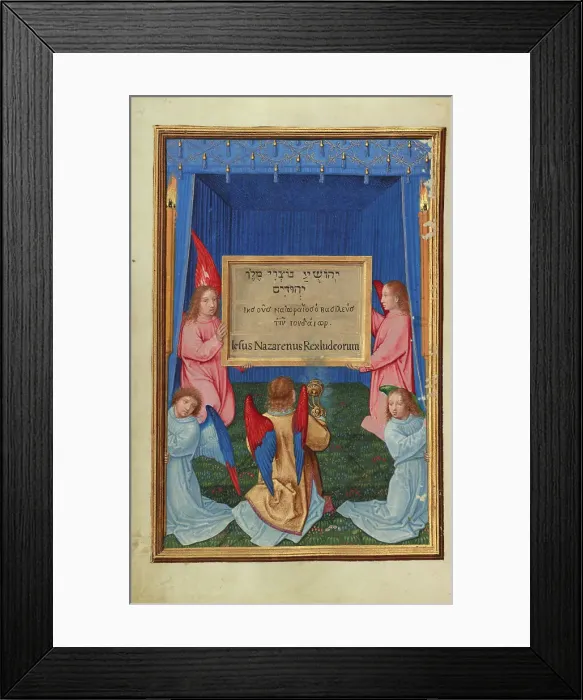 Framed Print : The Worship of the Inscribed Tablet from the Cross, about 1525-1530. Creator: Simon Bening Framed Print : The Worship of the Inscribed Tablet from the Cross, about 1525-1530. Creator: Simon Bening