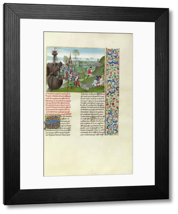 Framed Print : The English Besieging La Rochelle; Chroniques (Book Three), about 1480-1483. Creator: Master of the Getty Froissart Framed Print : The English Besieging La Rochelle; Chroniques (Book Three), about 1480-1483. Creator: Master of the Getty Froissart