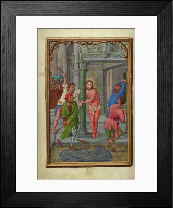 Framed Print : The Flagellation; Prayer Book of Cardinal Albrecht of Brandenburg, about 1525-1530. Creator: Simon Bening Framed Print : The Flagellation; Prayer Book of Cardinal Albrecht of Brandenburg, about 1525-1530. Creator: Simon Bening