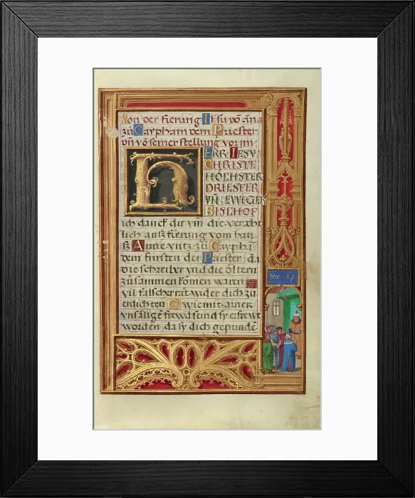 Framed Print : Border with Jeremiah before Johoiakim; Prayer Book of Cardinal Albrecht of Brand... about 1525-1530 Creator: Simon Bening Framed Print : Border with Jeremiah before Johoiakim; Prayer Book of Cardinal Albrecht of Brand... about 1525-1530 Creator: Simon Bening