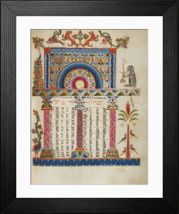 Framed Print : Canon Table Page, 1637-1638. Creators: Malnazar, Aghap'ir Framed Print : Canon Table Page, 1637-1638. Creators: Malnazar, Aghap'ir