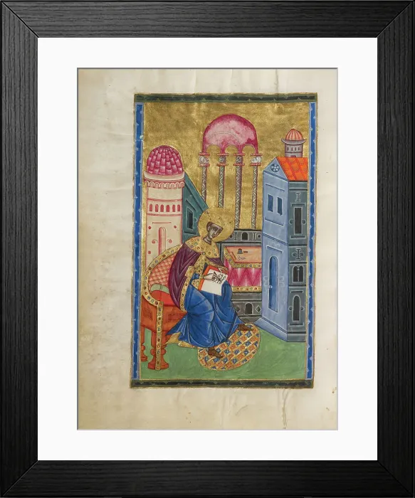 Framed Print : Solomon Writing, 1637-1638. Creators: Malnazar, Aghap'ir Framed Print : Solomon Writing, 1637-1638. Creators: Malnazar, Aghap'ir
