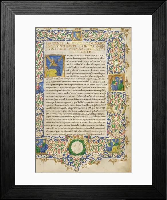 Framed Print : Initial M: Portrait of Lactantius, about 1456. Creator: Ser Ricciardo di Nanni Framed Print : Initial M: Portrait of Lactantius, about 1456. Creator: Ser Ricciardo di Nanni