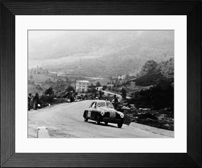 Framed Print : Fiat 1100S Berlinetta competing in the Mille Miglia, Italy, 1947 Framed Print : Fiat 1100S Berlinetta competing in the Mille Miglia, Italy, 1947