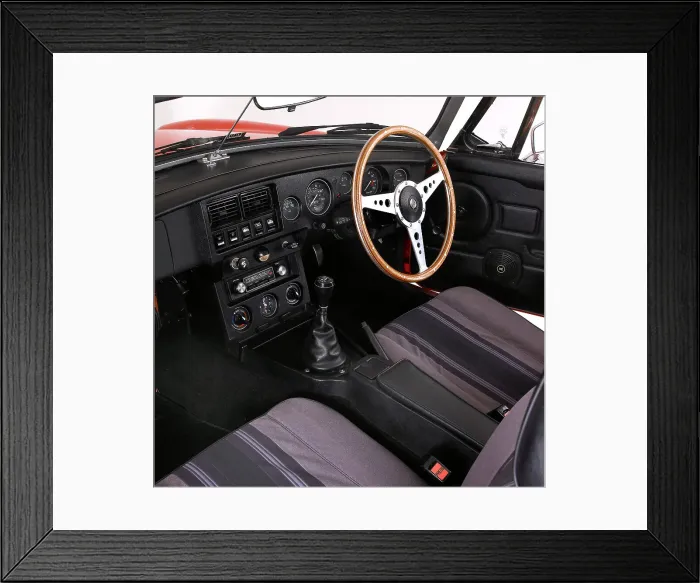 Framed Print : 1980 MGB Roadster interior Framed Print : 1980 MGB Roadster interior