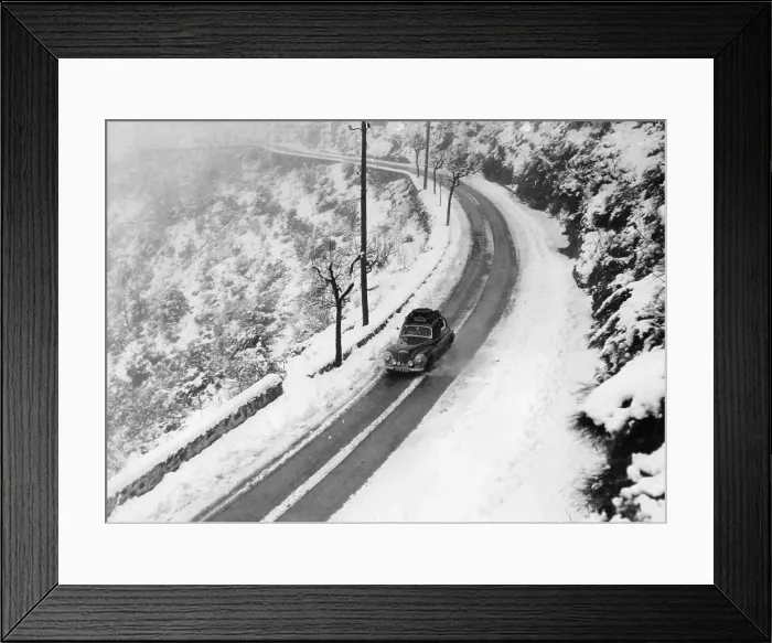 Framed Print : A Sunbeam 90 MKII during the Monte Carlo Rally, 1956 Framed Print : A Sunbeam 90 MKII during the Monte Carlo Rally, 1956