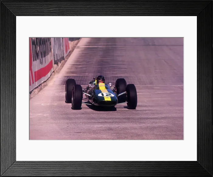Framed Print : Jim Clark driving a Lotus, Monaco Grand Prix, 1964 Framed Print : Jim Clark driving a Lotus, Monaco Grand Prix, 1964