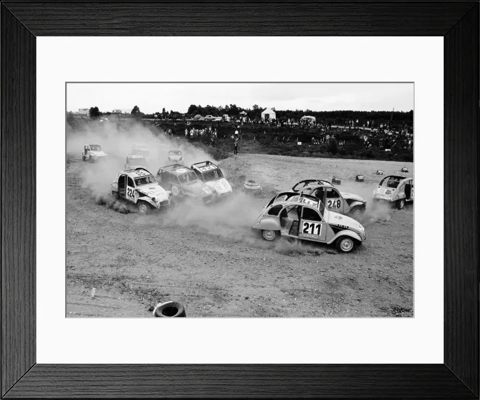 Framed Print : Citroen 2CVs at an auto-cross
