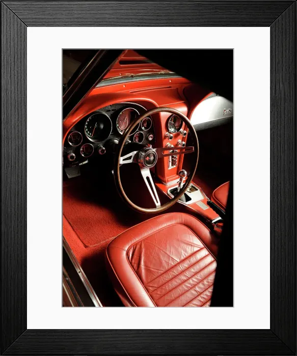 Framed Print : Chevrolet Corvette cv 427 1967. Artist: Simon Clay Framed Print : Chevrolet Corvette cv 427 1967. Artist: Simon Clay