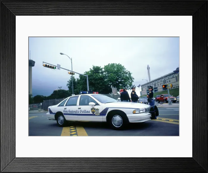 Framed Print : Chevrolet Police Car of San Antonio, Texas 1994