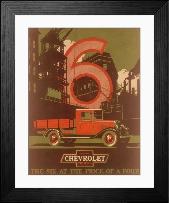 Framed Print : Poster advertising Chevrolet trucks, (c1930s?) Framed Print : Poster advertising Chevrolet trucks, (c1930s?)