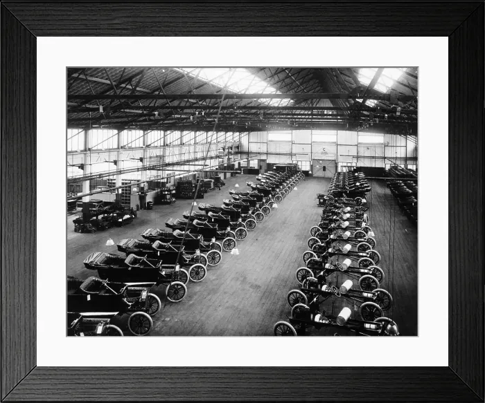 Framed Print : Interior of the Ford works, Trafford Park, Manchester, c1911-c1927 Framed Print : Interior of the Ford works, Trafford Park, Manchester, c1911-c1927