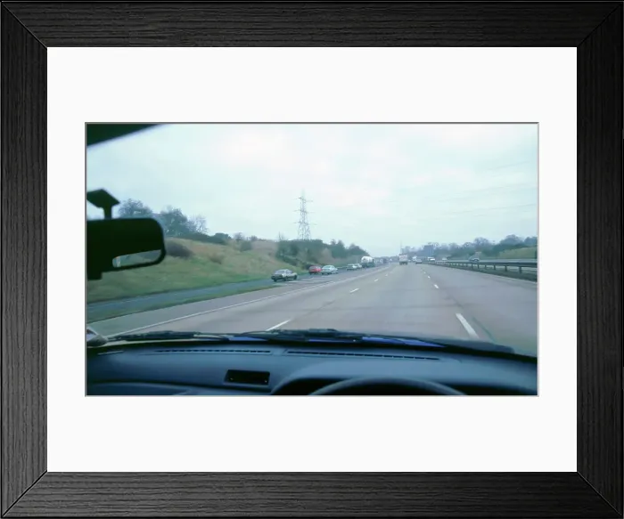 Framed Print : Driver's view from car on M27 Motorway Framed Print : Driver's view from car on M27 Motorway