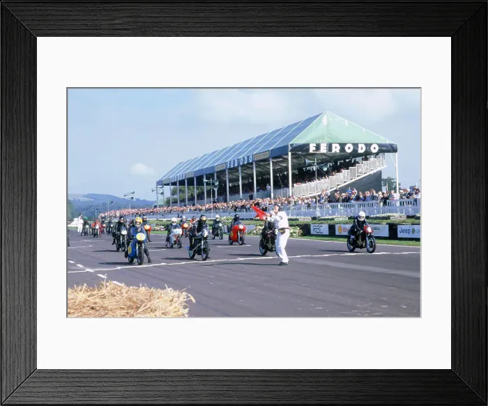 Framed Print : Goodwood revival meeting. Motorcycle race starting grid Framed Print : Goodwood revival meeting. Motorcycle race starting grid