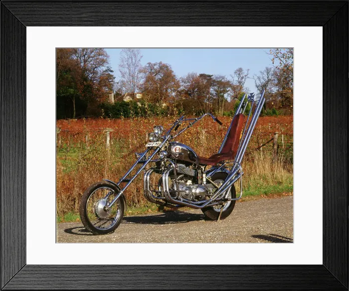Framed Print : 1958 Ariel Square 4 Chopper motorcycle