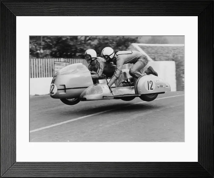 Framed Print : Sidecar TT race, Isle of Man, 1970 Framed Print : Sidecar TT race, Isle of Man, 1970