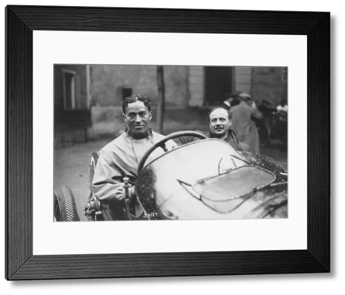 Framed Print : Dario Resta at the wheel of a Sunbeam, c1920s Framed Print : Dario Resta at the wheel of a Sunbeam, c1920s