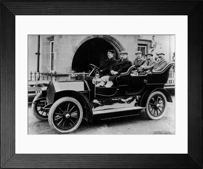 Framed Print : Chauffeur Charlie Keith at the wheel of a Humber, c1907 Framed Print : Chauffeur Charlie Keith at the wheel of a Humber, c1907