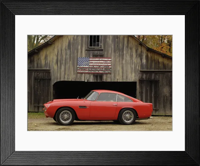 Framed Print : Aston Martin DB4 GT by Touring 1960. Artist: Simon Clay