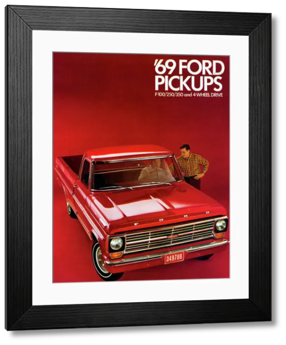 Framed Print : 1969 Ford F-100 pick up truck brochure Framed Print : 1969 Ford F-100 pick up truck brochure