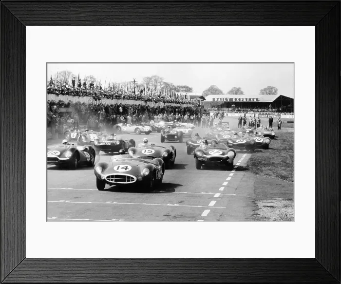 Framed Print : Scene at the start of a sports car race, Silverstone, Northamptonshire, (late 1950s?). Artist: Maxwell Boyd Framed Print : Scene at the start of a sports car race, Silverstone, Northamptonshire, (late 1950s?). Artist: Maxwell Boyd