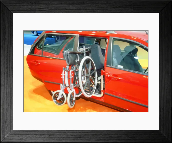 Framed Print : Wheelchair access into car Framed Print : Wheelchair access into car