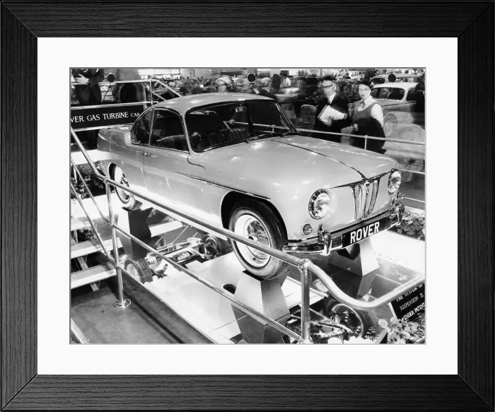 Framed Print : 1956 Rover 105R T3 gas turbine car at the Earl's Court Motor Show, London, 1956 Framed Print : 1956 Rover 105R T3 gas turbine car at the Earl's Court Motor Show, London, 1956