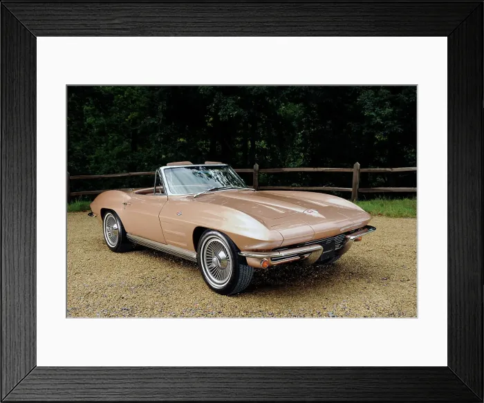 Framed Print : Chevrolet Corvette Stingray convertible 1964. Artist: Simon Clay Framed Print : Chevrolet Corvette Stingray convertible 1964. Artist: Simon Clay