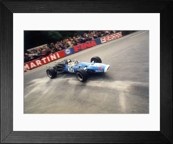 Framed Print : Jean-Pierre Beltoise driving a Matra, Belgian Grand Prix, Spa-Francorchamps, 1968 Framed Print : Jean-Pierre Beltoise driving a Matra, Belgian Grand Prix, Spa-Francorchamps, 1968