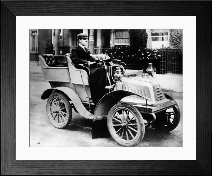 Framed Print : A man driving an 8hp De Dion Bouton, 1902 Framed Print : A man driving an 8hp De Dion Bouton, 1902