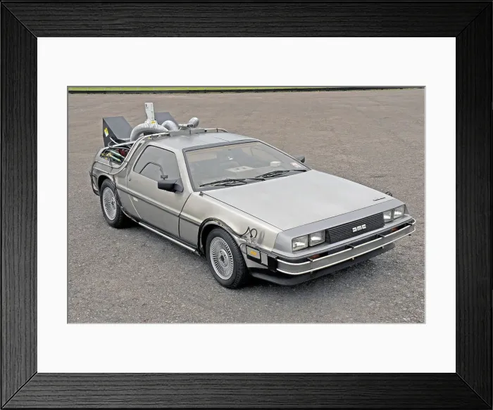 Framed Print : 1981 DeLorean Back to the Future film car replica