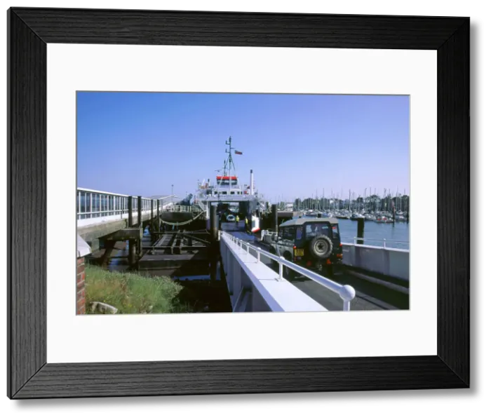 Framed Print : Lymington Car Ferry bound for Yarmouth, Isle of Wight, 2000