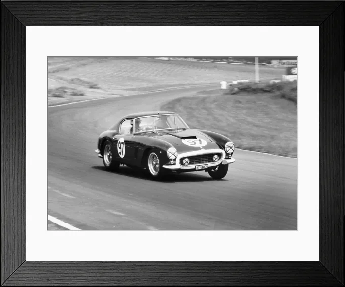 Framed Print : Mike Parkes driving a Ferrari, Brands Hatch, Kent, 1961 Framed Print : Mike Parkes driving a Ferrari, Brands Hatch, Kent, 1961