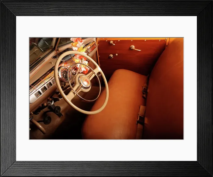 Framed Print : Ford woodie station wagon 1946. Artist: Simon Clay Framed Print : Ford woodie station wagon 1946. Artist: Simon Clay
