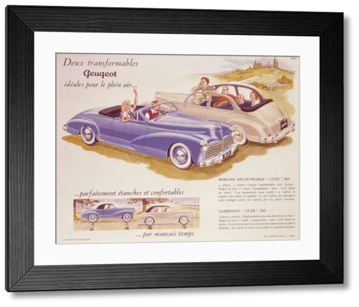 Framed Print : Poster advertising the Peugeot 203, 1952 Framed Print : Poster advertising the Peugeot 203, 1952