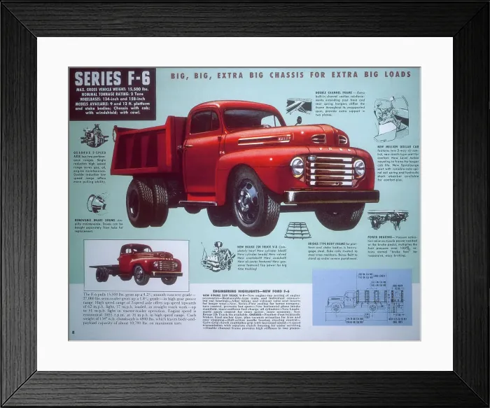 Framed Print : Poster advertising a Ford Truck series F-6, 1947 Framed Print : Poster advertising a Ford Truck series F-6, 1947
