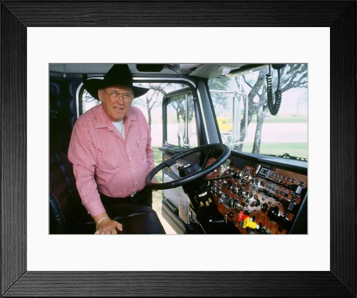 Framed Print : Texan Trucker in his cab 1994 Framed Print : Texan Trucker in his cab 1994