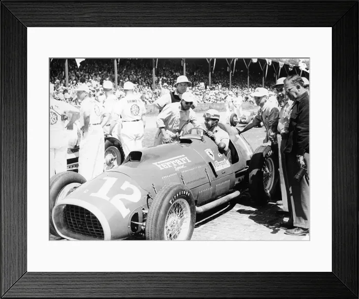 Framed Print : Alberto Ascari at the wheel of a 4.5 litre Ferrari, Indianapolis, 1952 Framed Print : Alberto Ascari at the wheel of a 4.5 litre Ferrari, Indianapolis, 1952