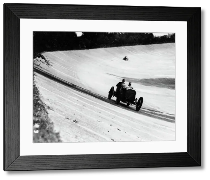 Framed Print : Mercedes on the banking near Members Bridge, Brooklands, Surrey, 1920 Framed Print : Mercedes on the banking near Members Bridge, Brooklands, Surrey, 1920