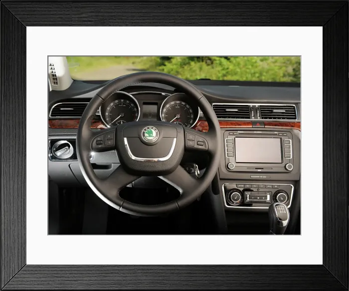 Framed Print : Skoda SUPERB 2008. Artist: Simon Clay Framed Print : Skoda SUPERB 2008. Artist: Simon Clay