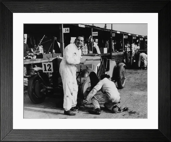 Framed Print : Owen Saunders-Davies and Bill Craig during the Double Twelve Race, Brooklands, Surrey, 1931 Framed Print : Owen Saunders-Davies and Bill Craig during the Double Twelve Race, Brooklands, Surrey, 1931