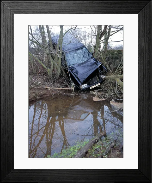 Framed Print : Fiat Panda crashed