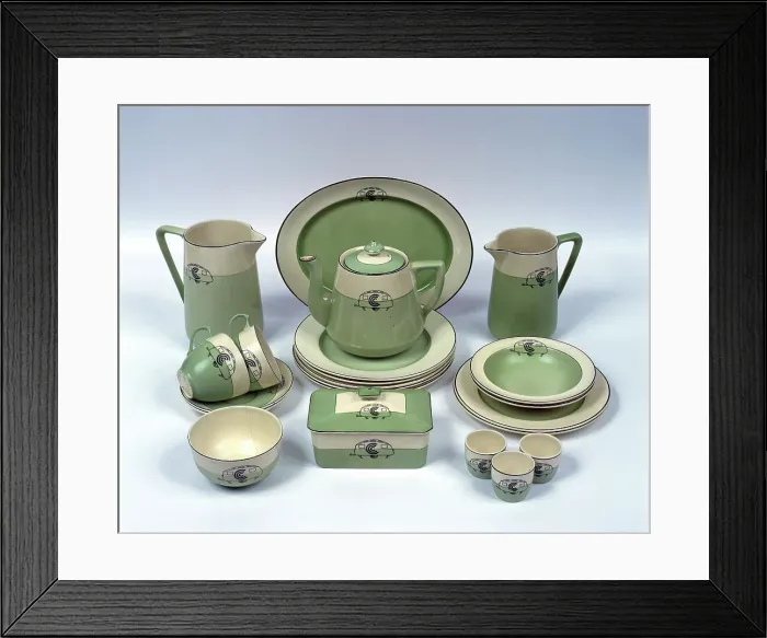 Framed Print : A caravan crockery set, c1934-c1939 Framed Print : A caravan crockery set, c1934-c1939