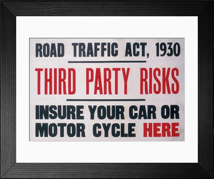 Framed Print : An insurance poster, 1930 Framed Print : An insurance poster, 1930