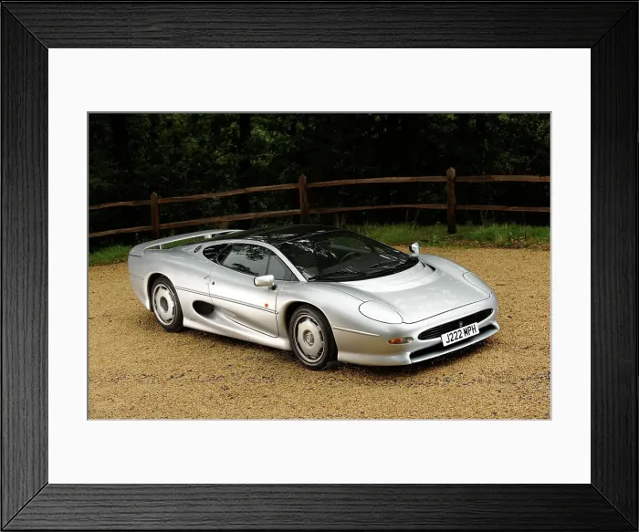 Framed Print : Jaguar XJ220R 1993. Artist: Simon Clay Framed Print : Jaguar XJ220R 1993. Artist: Simon Clay