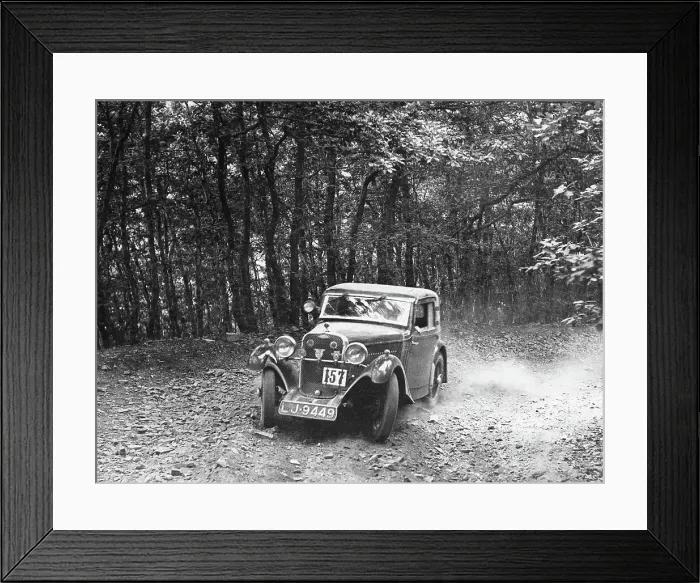 Framed Print : 1934 Singer Nine Sports Coupe, Fingle hill Framed Print : 1934 Singer Nine Sports Coupe, Fingle hill