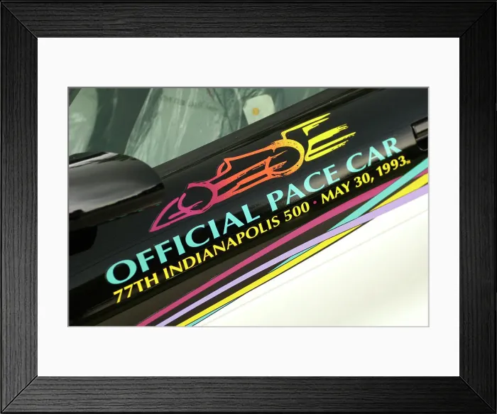 Framed Print : Chevrolet Camaro Indie pace car 1993. Artist: Simon Clay Framed Print : Chevrolet Camaro Indie pace car 1993. Artist: Simon Clay